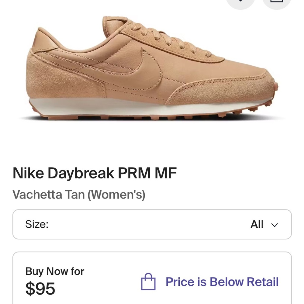 Nike Daybreak PRM Sneakers in Vachetta Tan
